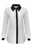 Camisa De Musseline De Seda Preta E Branca Transparente