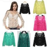 Bata Blusa Guipir De Renda Croche - 6 Cores